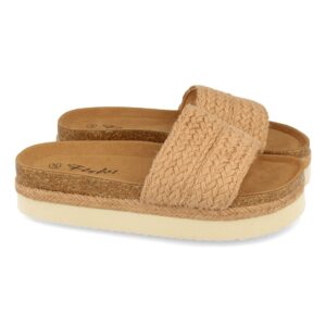 Sandalia de Plana Anatomica con Yute en Taupe