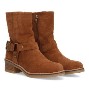 Botas casual mujer con hebilla lateral en Camel