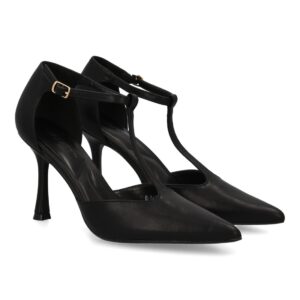 Zapato de salón con tacón alto y punta afilada en Negro