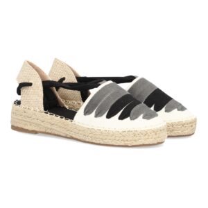Sandalia de plataforma con cintas en Negro