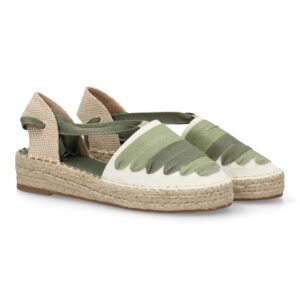 Sandalia de plataforma con cintas en Verde
