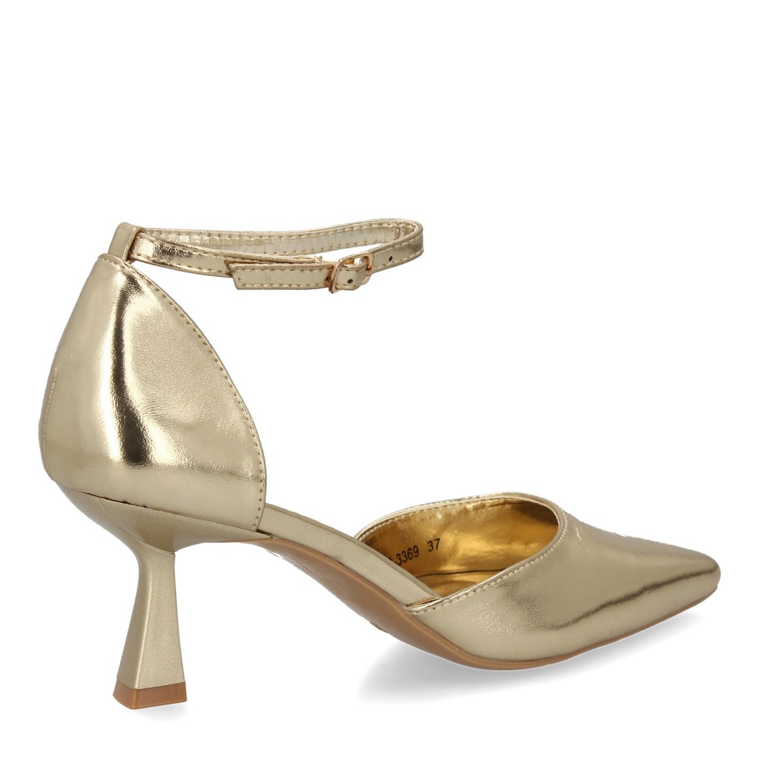 Zapato de salón con cierre de hebilla en Oro - Imagen 4