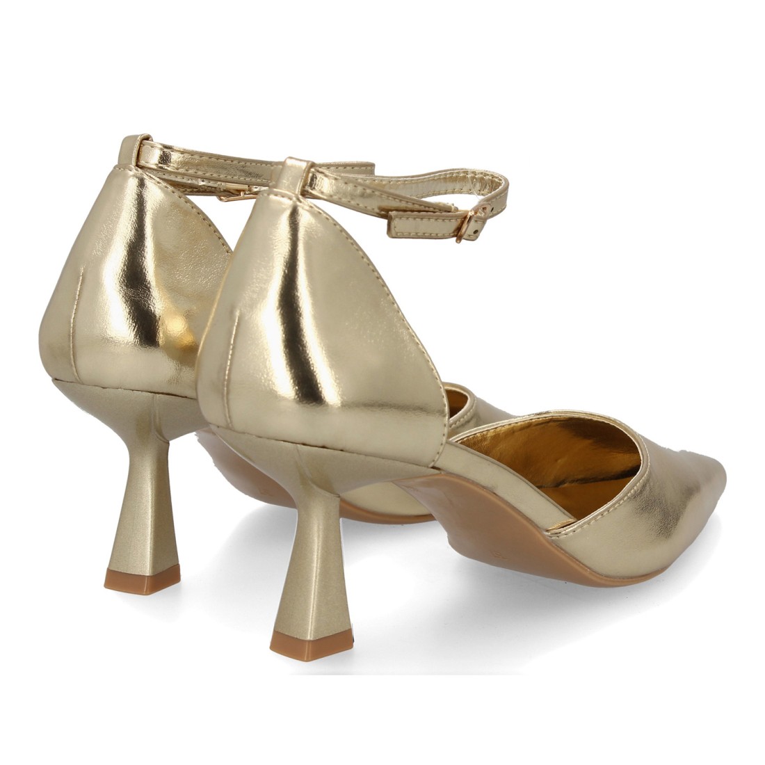 Zapato de salón con cierre de hebilla en Oro - Imagen 5