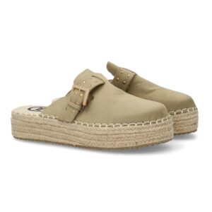 Zuecos con plataforma de yute para mujer en Verde