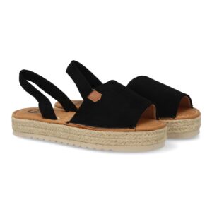 Sandalias estilo menorquina con plataforma en Negro
