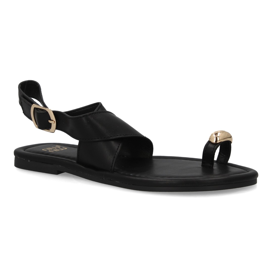 Sandalias planas elegantes mujer con adorno metálico - Imagen 3