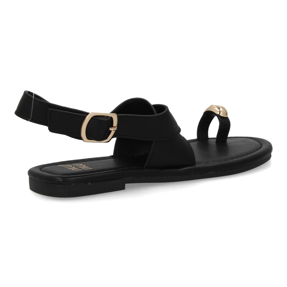 Sandalias planas elegantes mujer con adorno metálico - Imagen 4