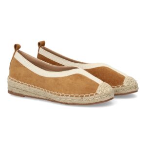 Alpargata plana cómoda diaria para mujer en Camel
