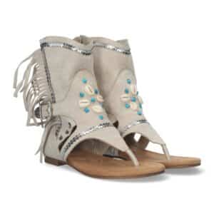 Sandalia Plana para Mujer, Tipo Esclava en Beige