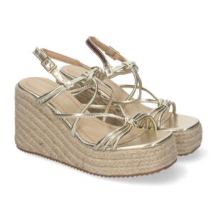 Sandalias de Cuña de Yute, para Mujer con Adornos