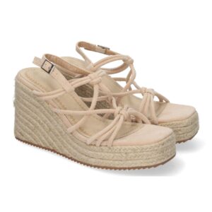 Sandalias de Cuña de Yute, para Mujer con Adornos