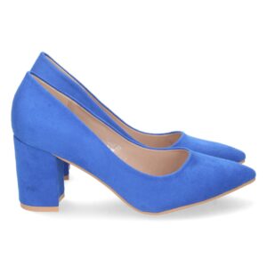Zapato de Tacon con Punta Fina en Azul