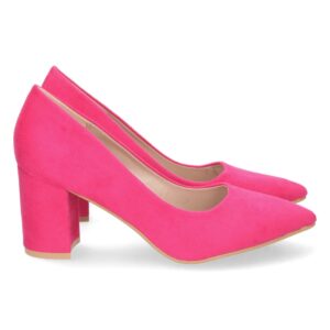 Zapato de Tacon con Punta Fina en Fucsia
