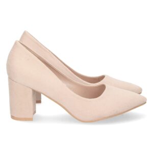 Zapato de Tacón con Punta Fina en Beige
