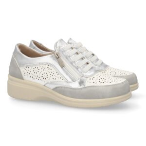 Zapatillas mujer cuña con cremallera cómodas y calados