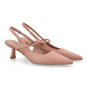 Zapatos de tacón destalonados elegantes en Rosa