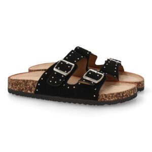 Sandalia bio mujer hebillas ajustables en Negro