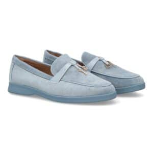Mocasín de mujer color pastel cómodo y elegante en Azul