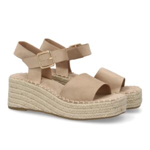 Sandalia cuña mujer cómoda verano en Beige
