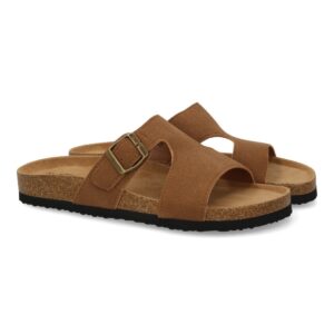 Sandalia hombre cómoda con hebilla en Taupe