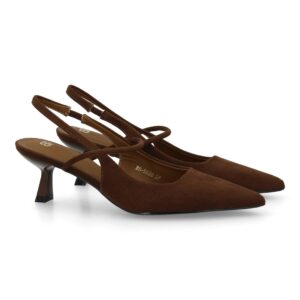 Zapatos de tacón destalonados elegantes en Marrón