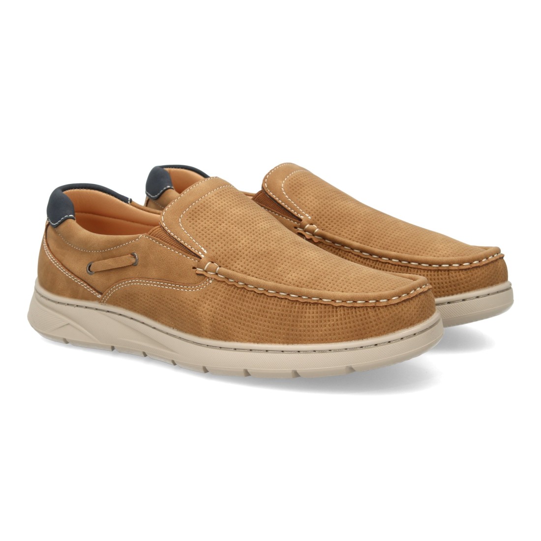 Zapato casual cierre elástico para hombre en Kaki