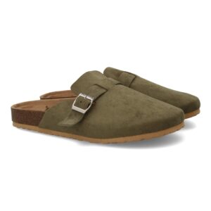 Zueco de hombre cómodo con hebilla ajustable en Verde