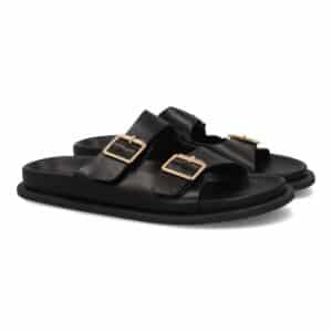 Sandalia hombre cómoda doble hebilla verano en Negro