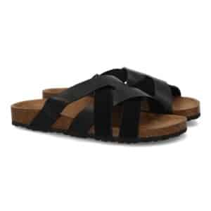 Sandalia para hombre con tiras cruzadas en Negro