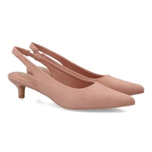 Zapato mujer slingback tacón bajo elegante en Rosa