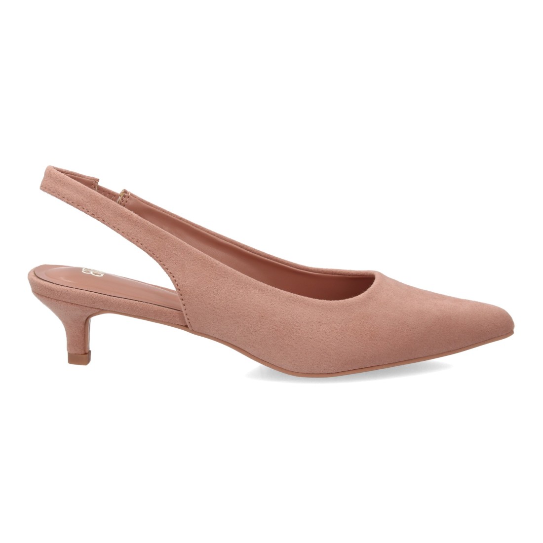 Zapato mujer slingback tacón bajo elegante en Rosa - Imagen 2