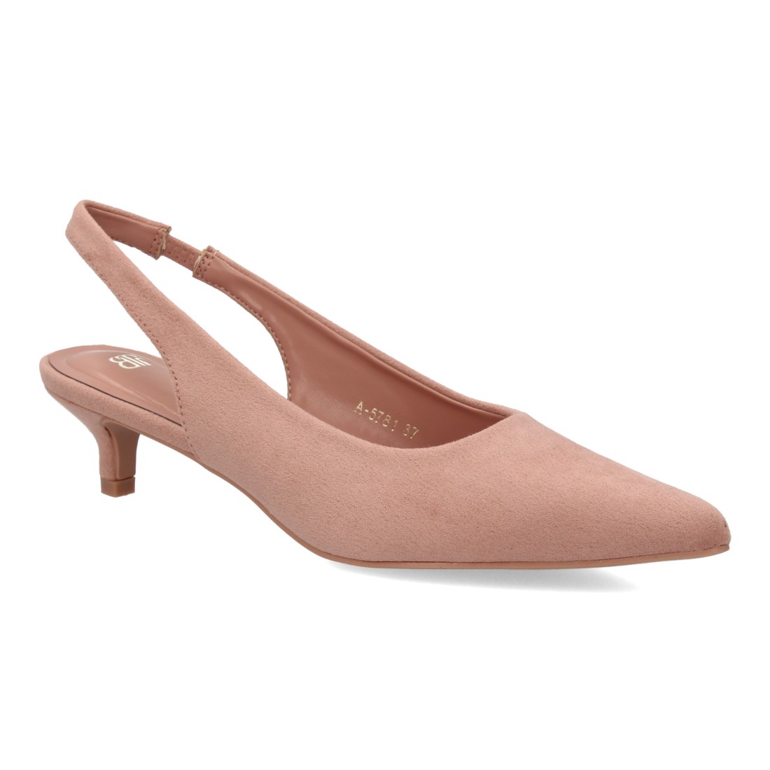 Zapato mujer slingback tacón bajo elegante en Rosa - Imagen 3