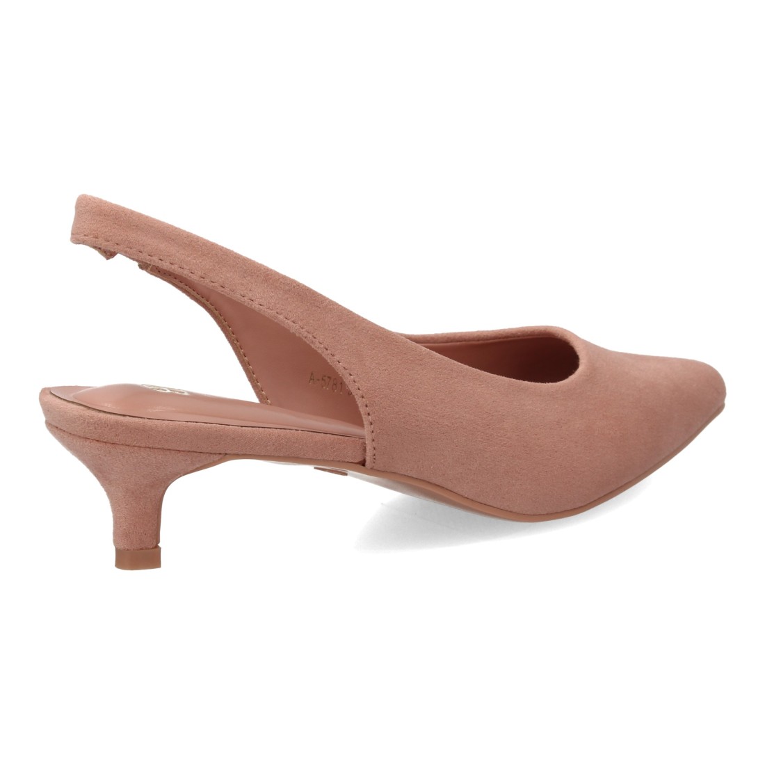 Zapato mujer slingback tacón bajo elegante en Rosa - Imagen 4