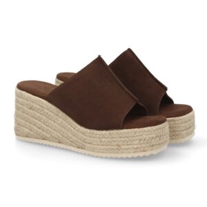 Sandalia para mujer cuña comoda verano en Marrón