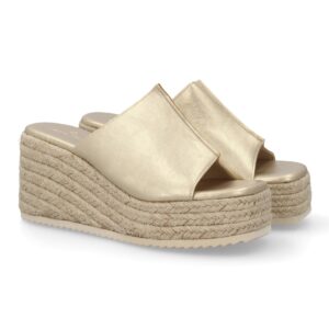Sandalia para mujer cuña comoda verano en Oro