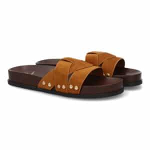 Sandalia pala mujer cómoda elegante en Camel