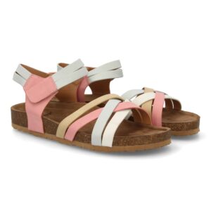 Sandalia bio para mujer con tiras cruzadas en Rosa