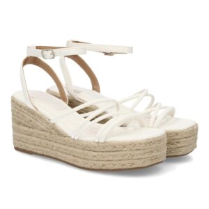 Sandalia cuña mujer elegante verano en Blanco