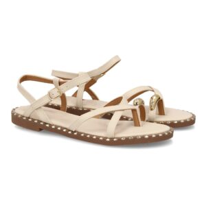 Sandalia plana mujer elegante verano con tachuelas en
