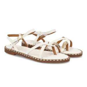 Sandalia plana mujer elegante verano con tachuelas en