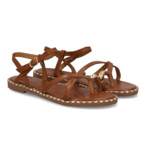 Sandalia plana mujer elegante verano con tachuelas en