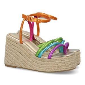 Sandalia de cuña de yute para mujer, diseño cómodo
