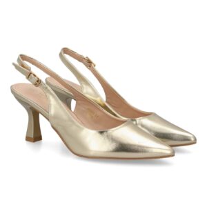 Zapato salón destalonado para mujer con tacón y punta