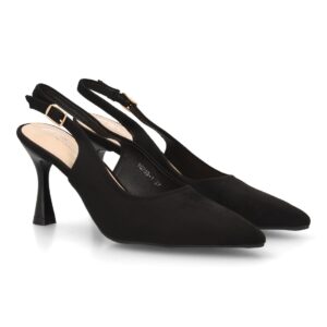 Zapato salón destalonado para mujer con tacón y punta