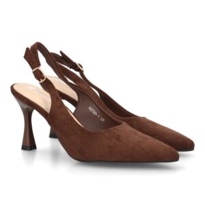 Zapato salón destalonado para mujer con tacón y punta