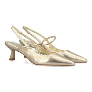 Zapato salón destalonado con tiras en Oro