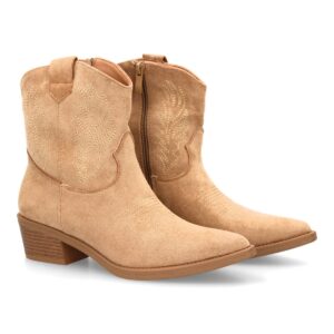 Botín cowboy con tacón para mujer en Kaki