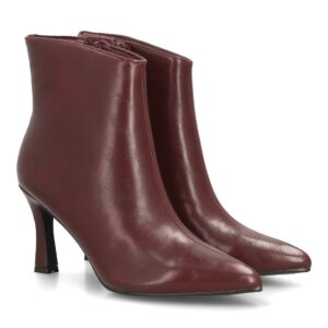 Botines de Tacón Mujer con Cremallera Lateral punta