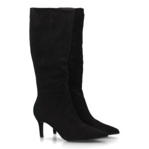 Botas Altas de Mujer Efecto Ante con Tacón y punta fina