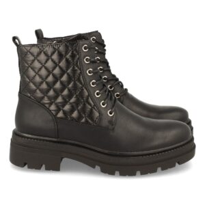 Botin de Plataforma con Cordones en Negro